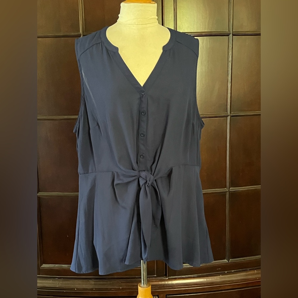 Torrid Peplum Georgette Button-Front Tie-Front Blouse